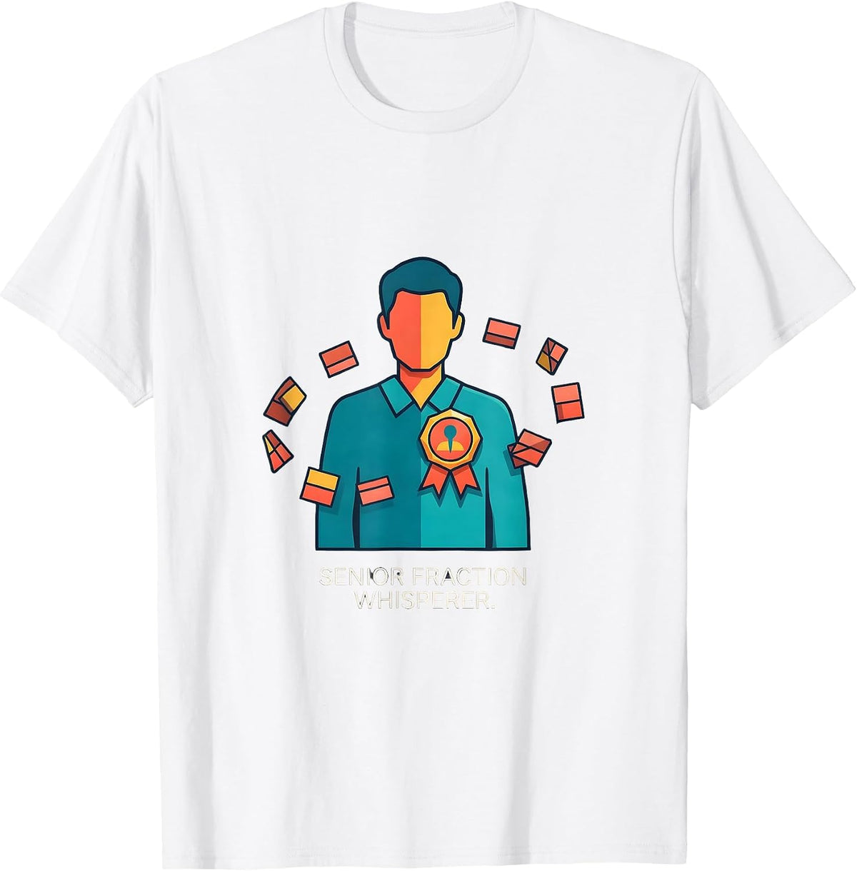 Men's Senior Fraction Whisperer Funny Math Teacher Gift Humor T-Shirt - White