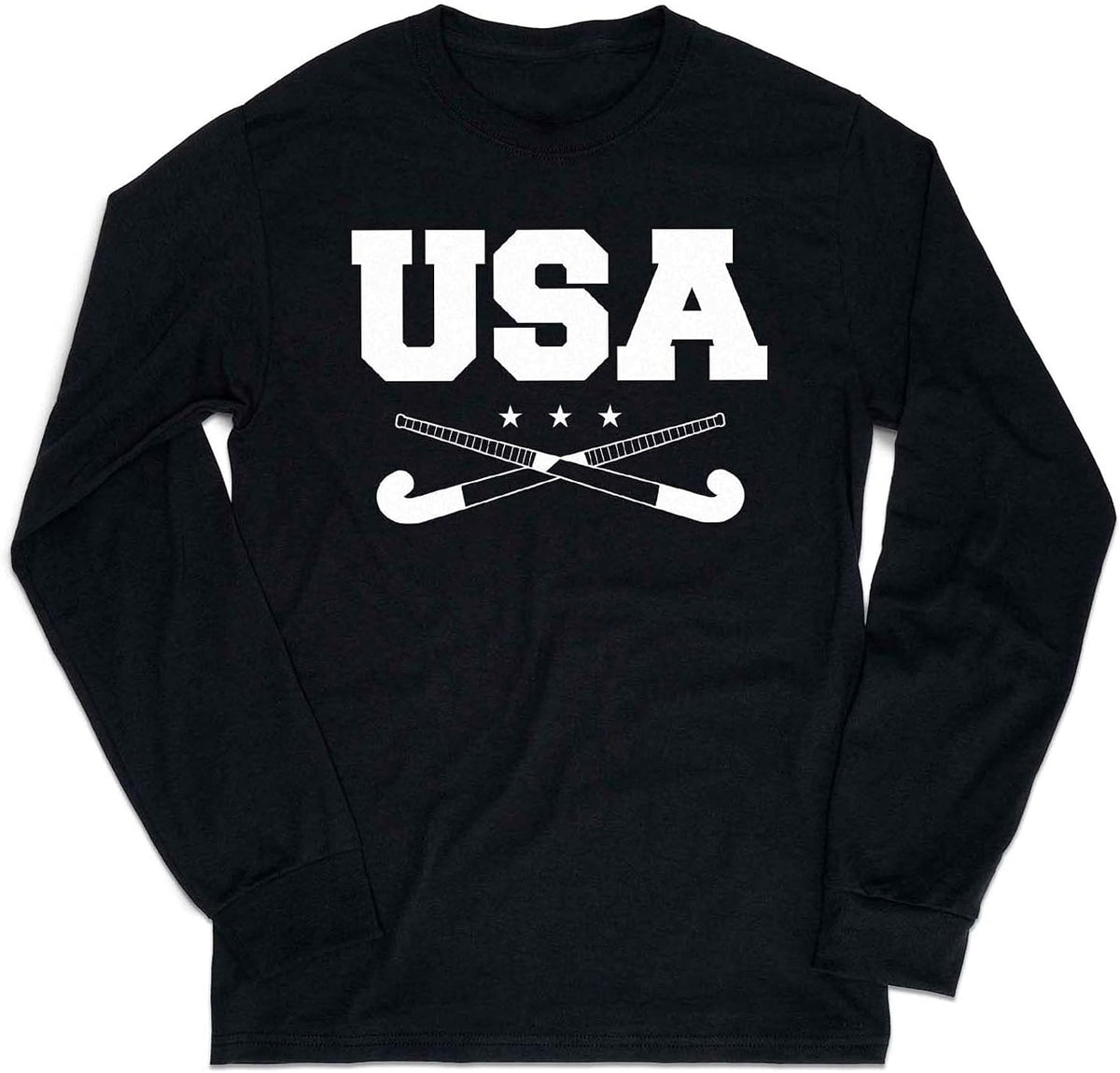ChalkTalkSPORTS Field Hockey Long Sleeve Shirt - USA - Youth & Adult - Black