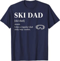 Ski Dad Funny Skier Skiing Lovers Winter Sports Snowboard T-Shirt - Navy Blue