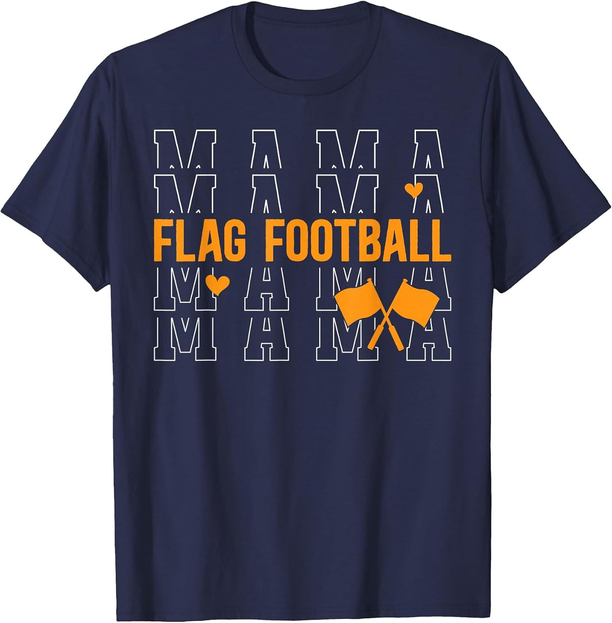 Flag Football Mama of A Flag Football Player Mom T-Shirt - Navy Blue