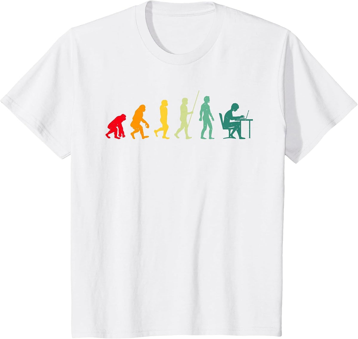 Evolution of Man Computer Programmer Funny Geek Lover IT T-Shirt - White