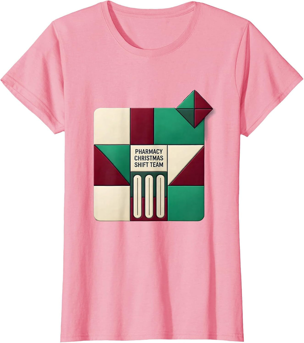 Women's Pharmacy Christmas Shift Team Funny Pharmacy Tech Squad T-Shirt - Pink