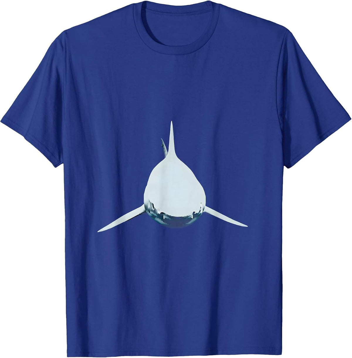 Men's Shark Cutting Through Dark Ocean Waters T-Shirt - Royal Blue