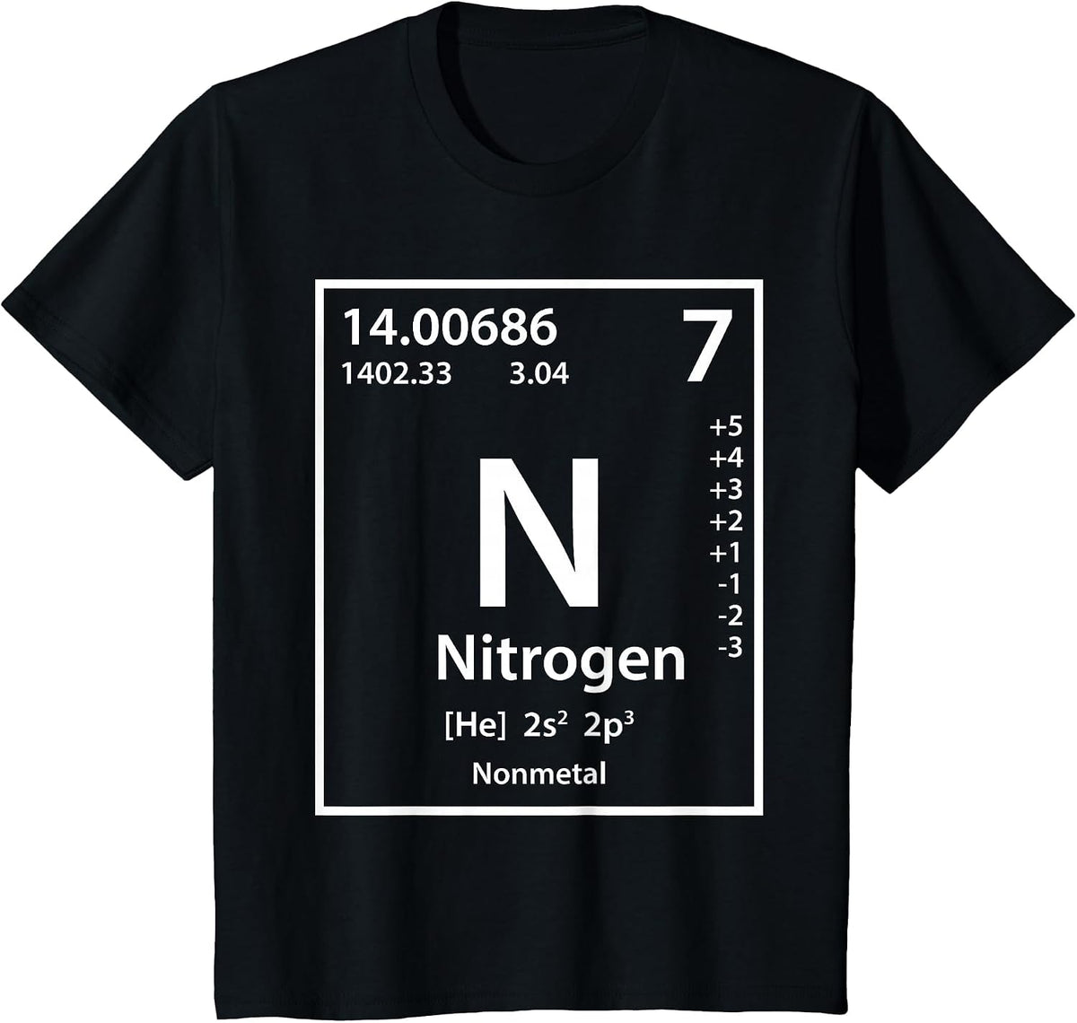 Nitrogen Element (White) T-Shirt - Black