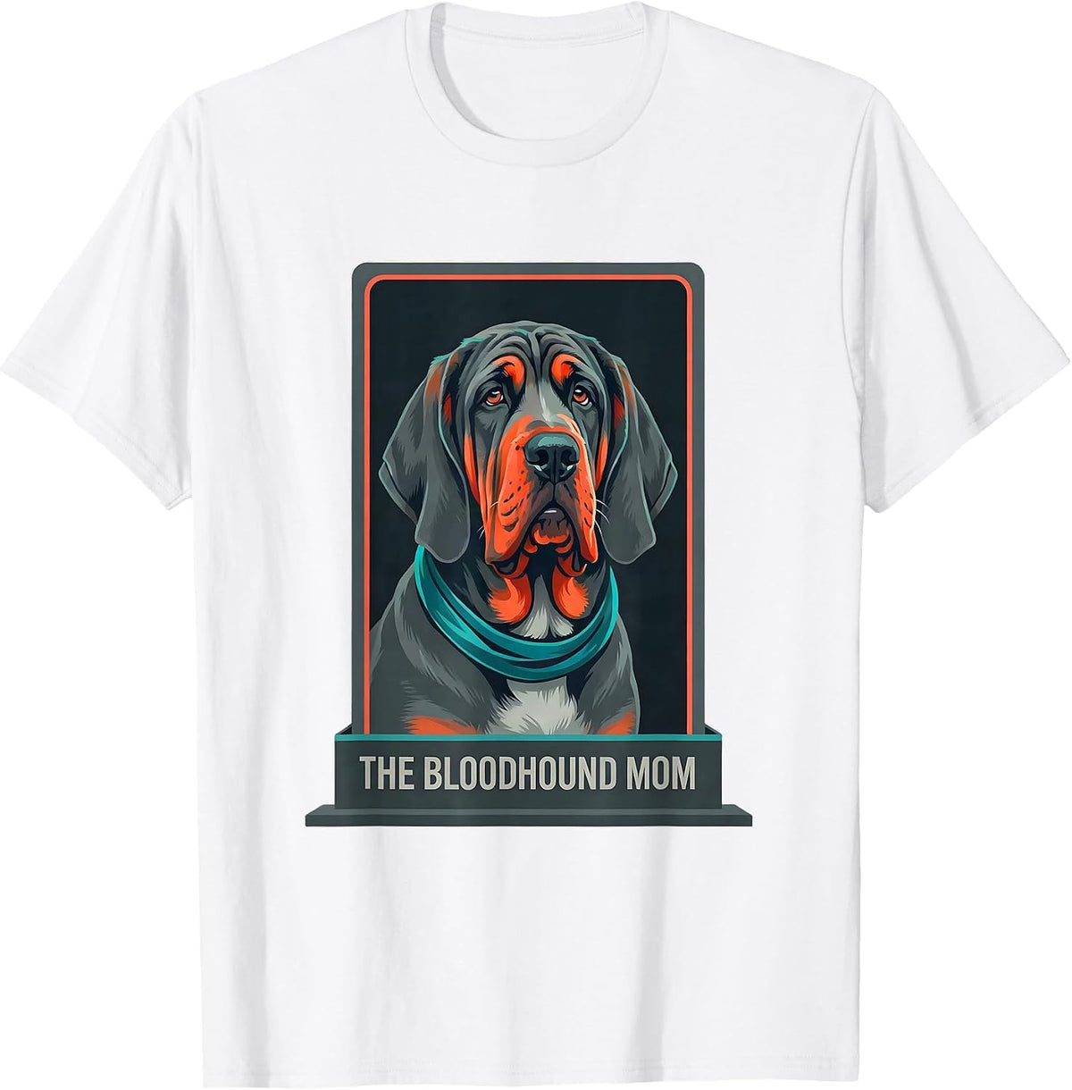 Men's The Bloodhound Mom Tarot Card Dog Mom Breed Portrait T-Shirt - White