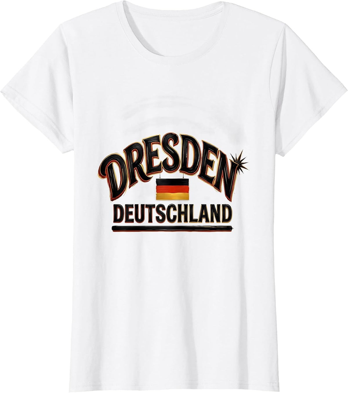 Dresden Deutschland Sign Painter Showcard German National T-Shirt - White
