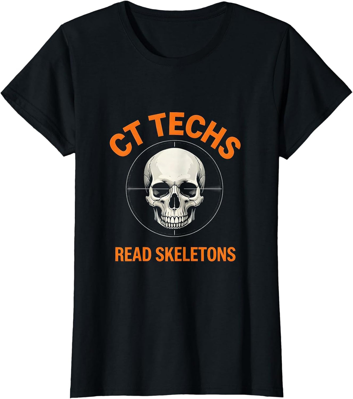 CT Techs Read Skeletons Minimalist Radiology Tech Halloween T-Shirt - Black
