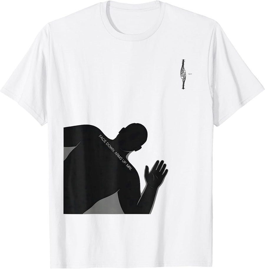 Men's Face Down Arms Up MRI Radiology Tech Humor T-Shirt - White