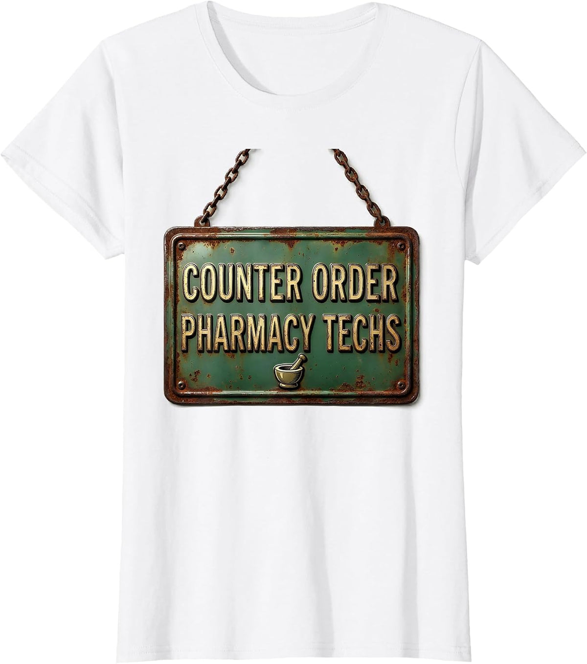 Women's Counter Order Pharmacy Techs Vintage Pharmacy Technician T-Shirt - White