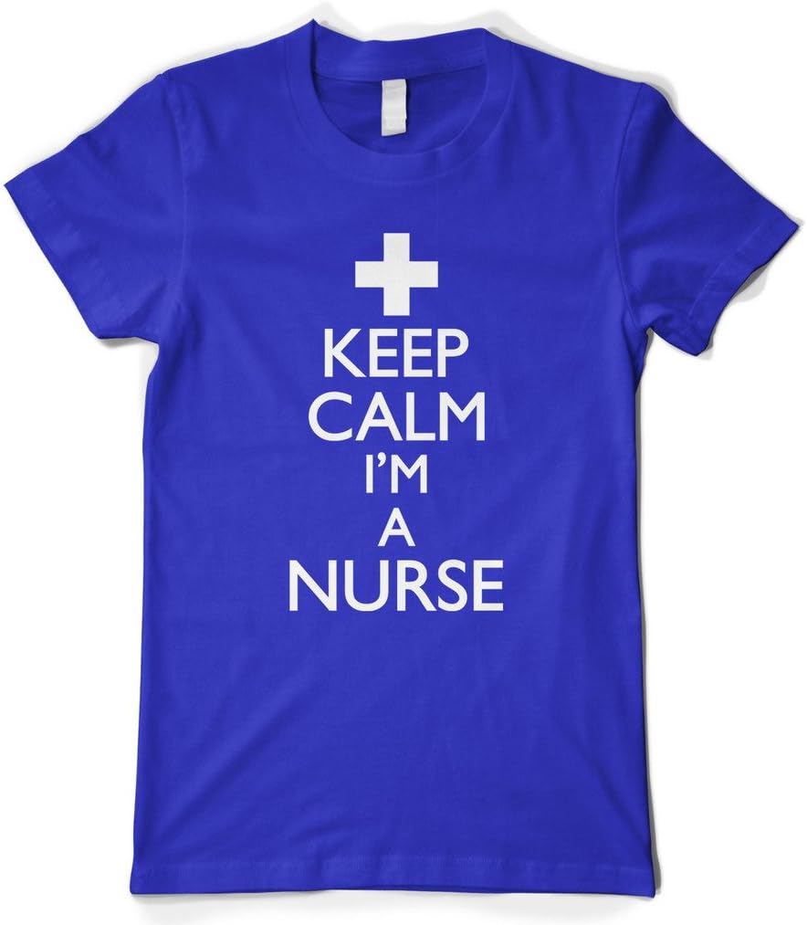 Cybertela Women's Keep Calm I'm A Nurse T-Shirt - Royal Blue