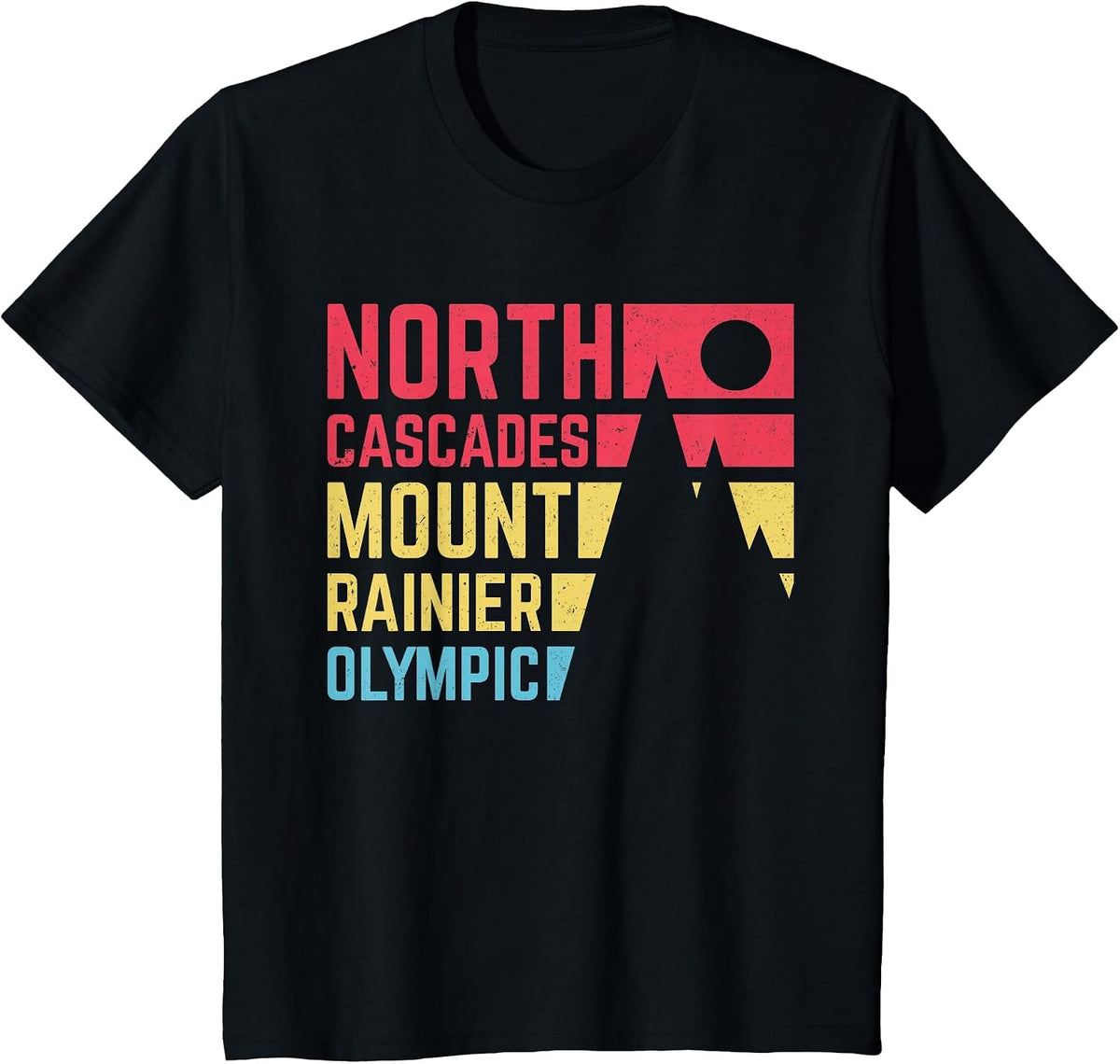 Vintage North Cascades Mount Rainier Olympic National Park T-Shirt - Black