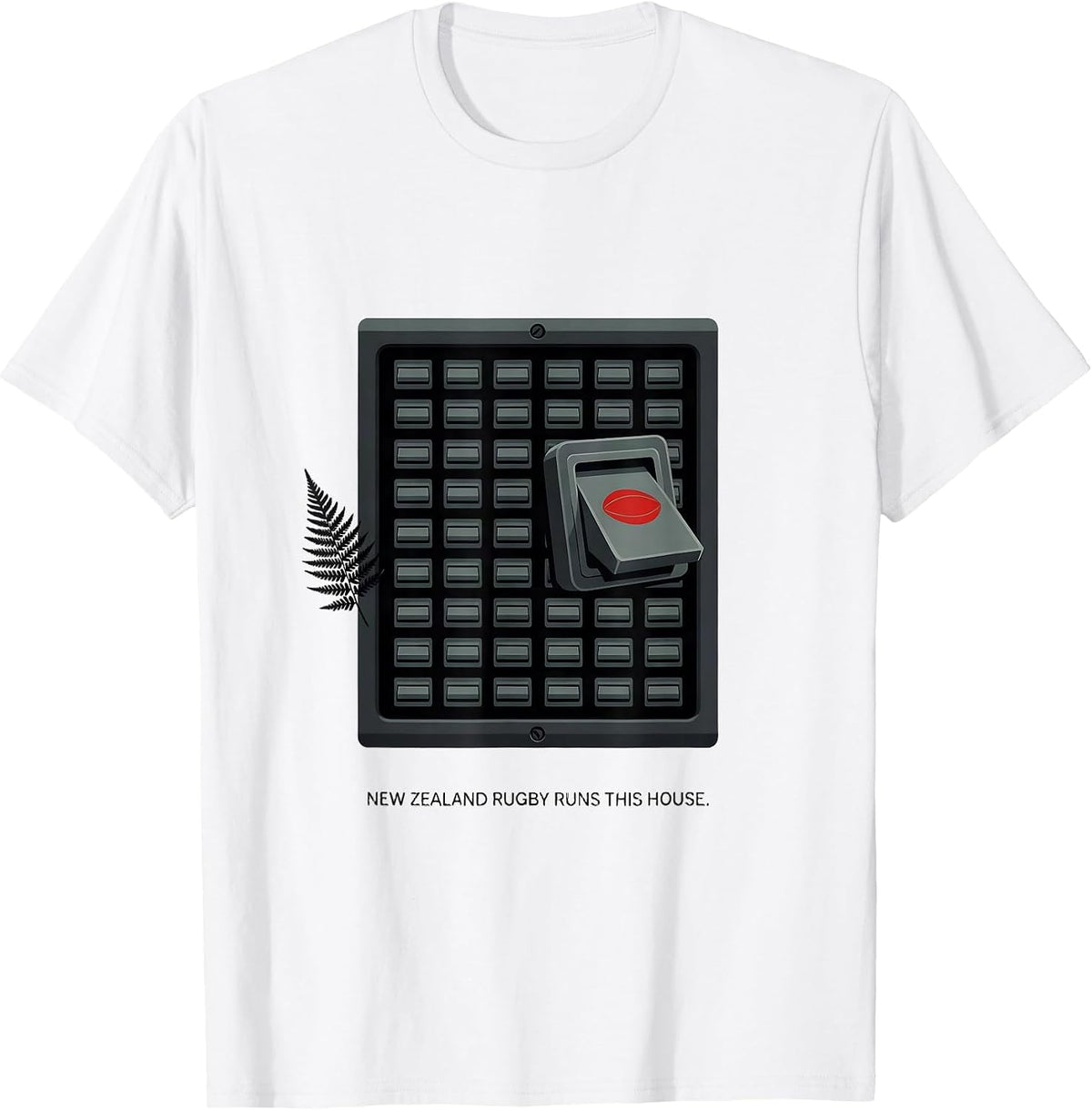 Men's New Zealand Rugby Runs This House Editorial Rugby Dad Gift T-Shirt - White