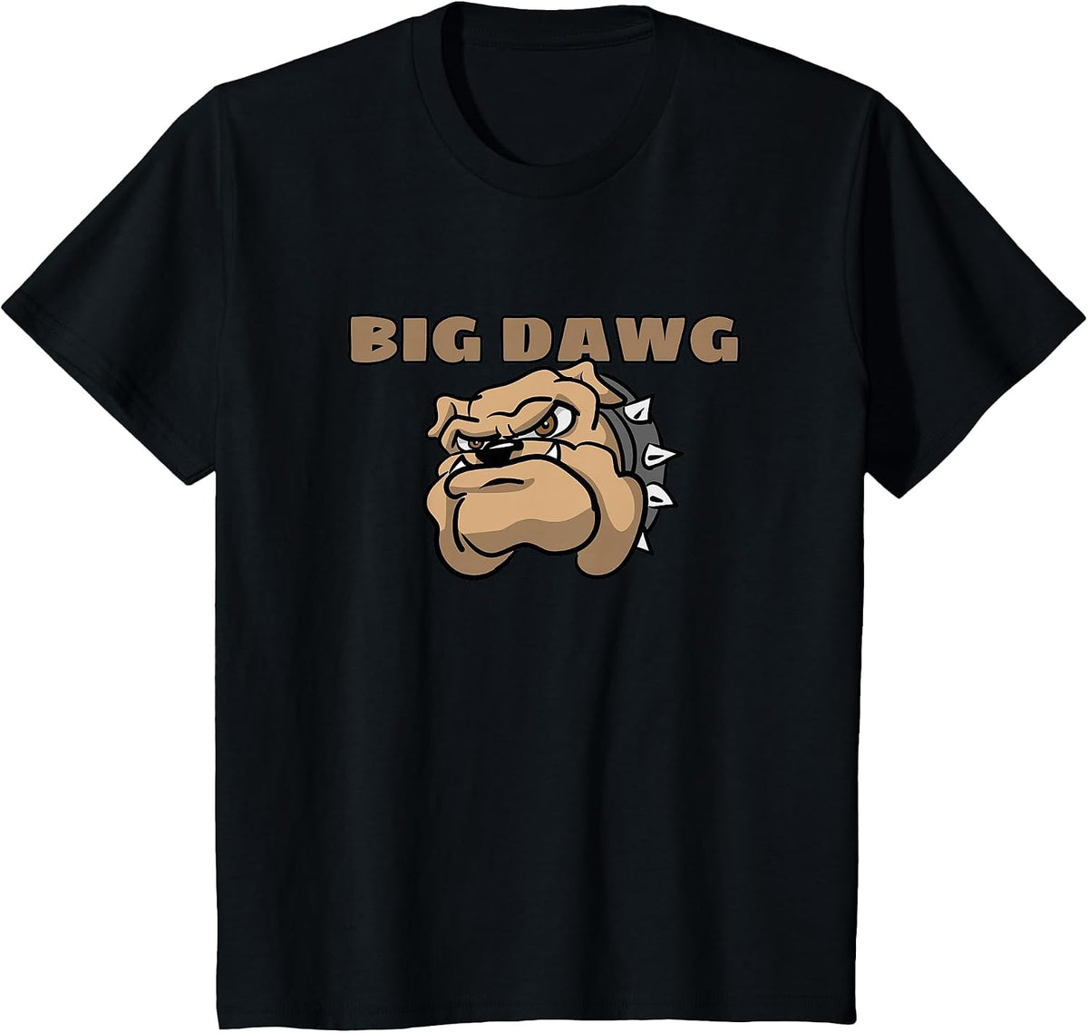 Mens Big DAWG T Shirt, Featuring Cartoon Bulldog T-Shirt - Black