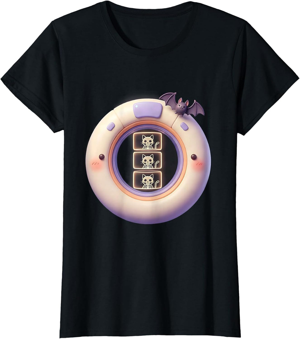 Cute CT Scan Gantry Halloween Radiology Tech Humor T-Shirt - Black