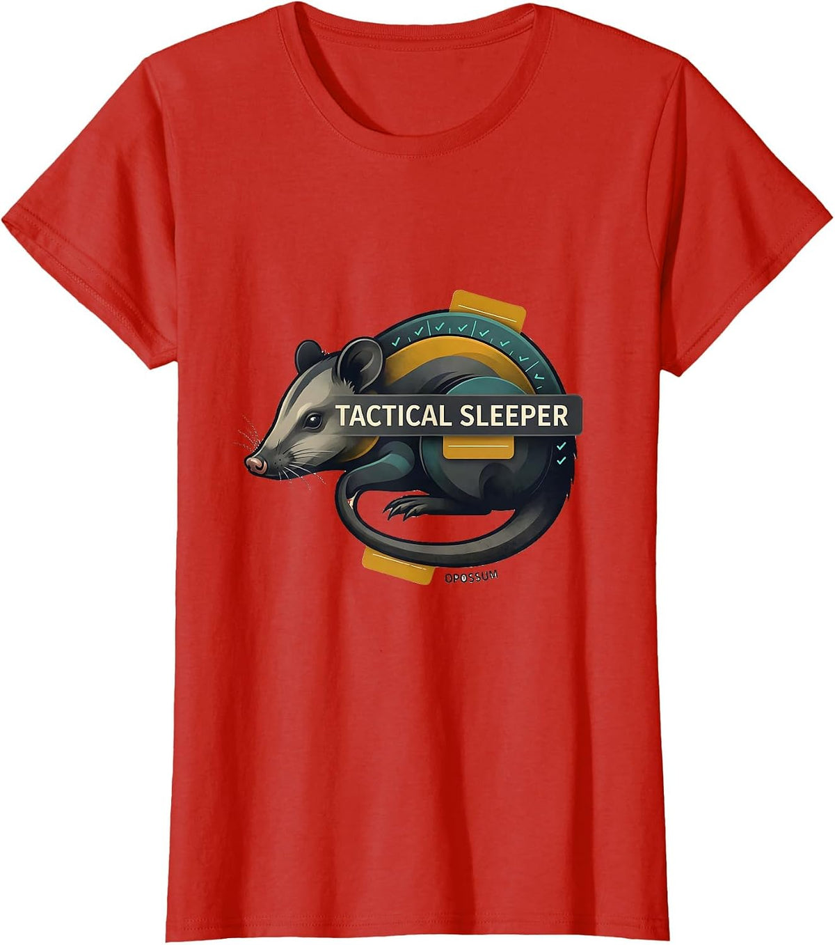 Opossum Tactical Sleeper Funny Animal Meme Sarcastic T-Shirt - Red