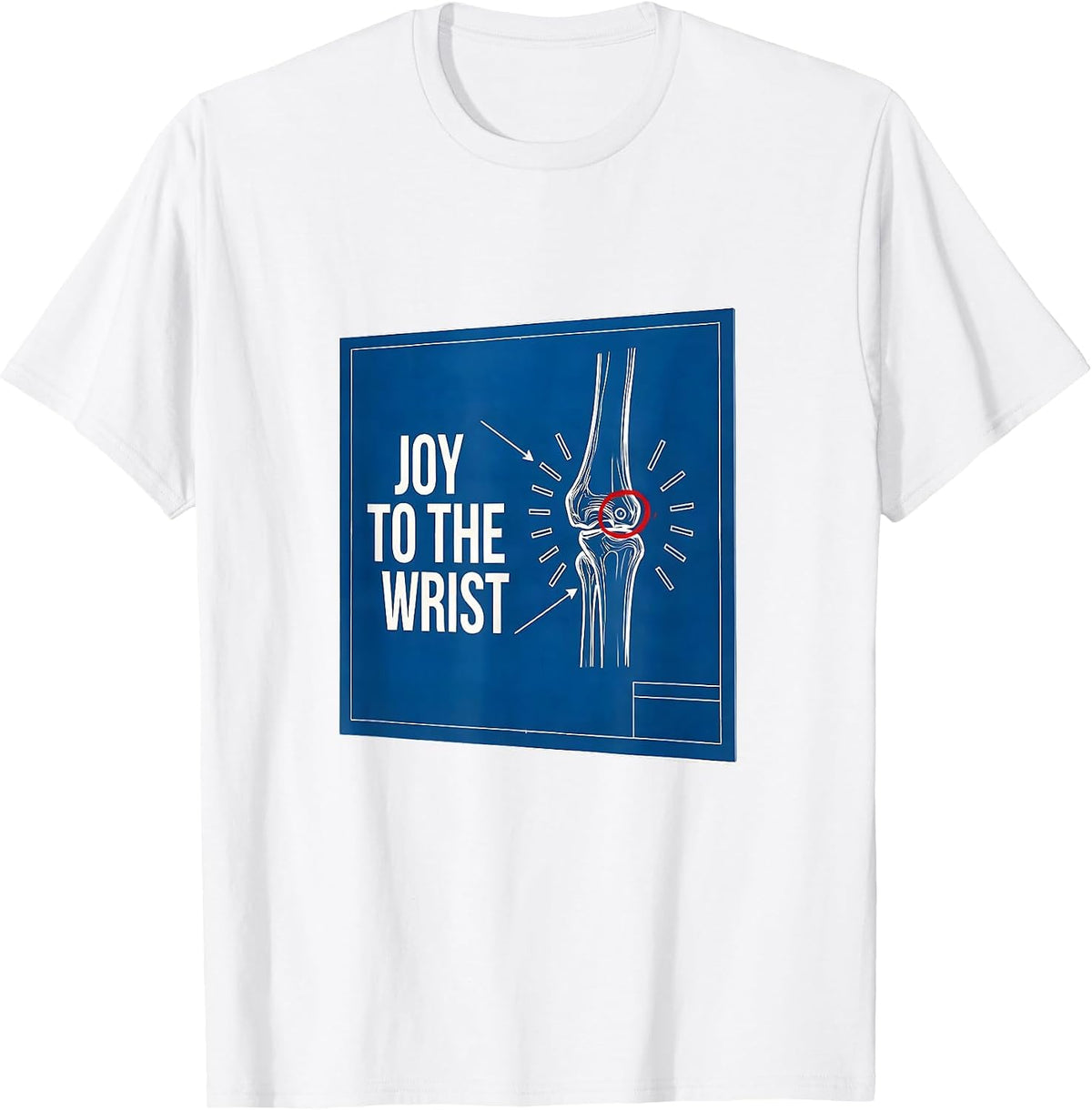 Men's Joy To The Wrist Technical Blueprint Physical Therapist T-Shirt - White