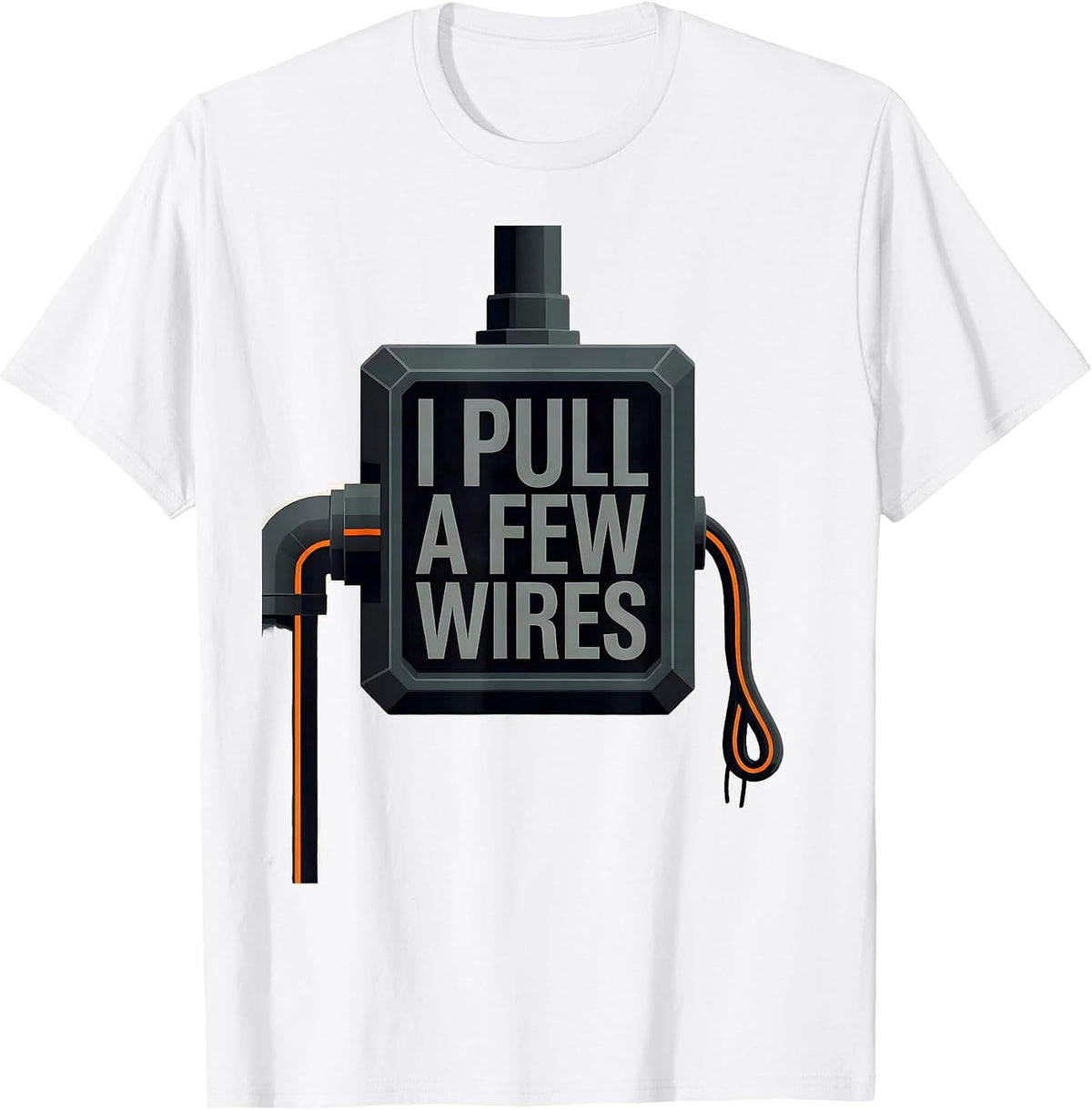 I Pull A Few Wires Funny Electrician Skeleton Sarcastic T-Shirt - White
