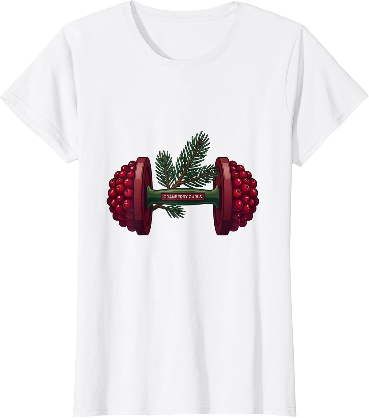 Cranberry Curls Funny Christmas Gym Workout Fitness Gift T-Shirt - White