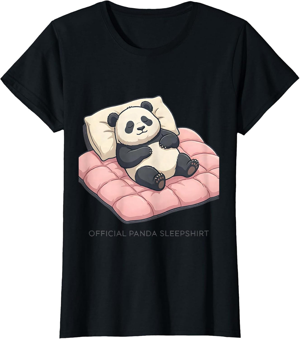 Official Panda Sleepshirt Cute Kawaii Animal Lover Pajama T-Shirt - Black