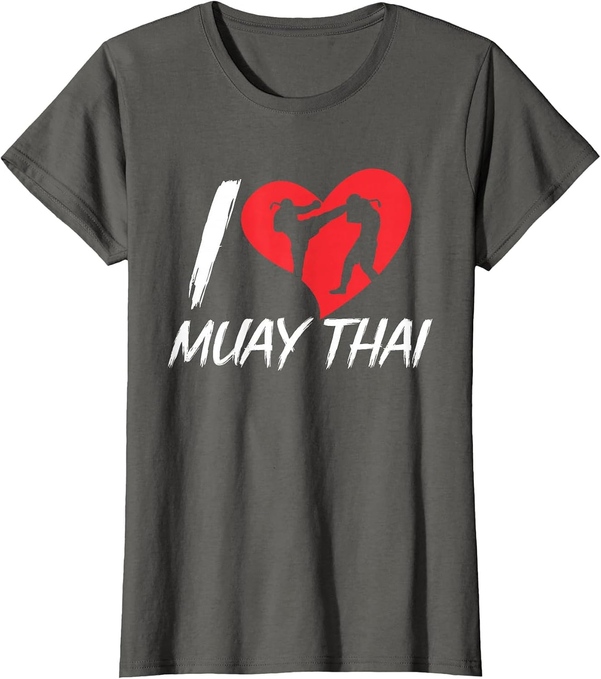 I Love Muay Thai Hobby Martial Arts Boxing Fighter T-Shirt - Asphalt Grey