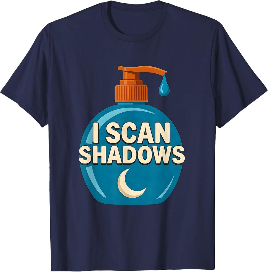 I Scan Shadows Funny Ultrasound Tech Sonographer Halloween T-Shirt - Navy Blue