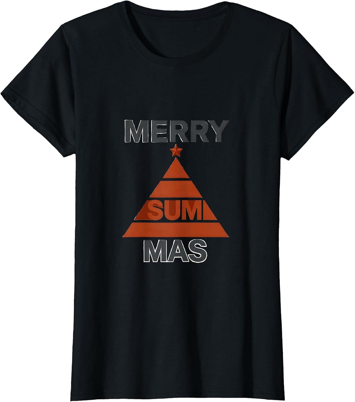 Merry Sum-mas Minimalist Math Teacher Christmas Humor T-Shirt - Black