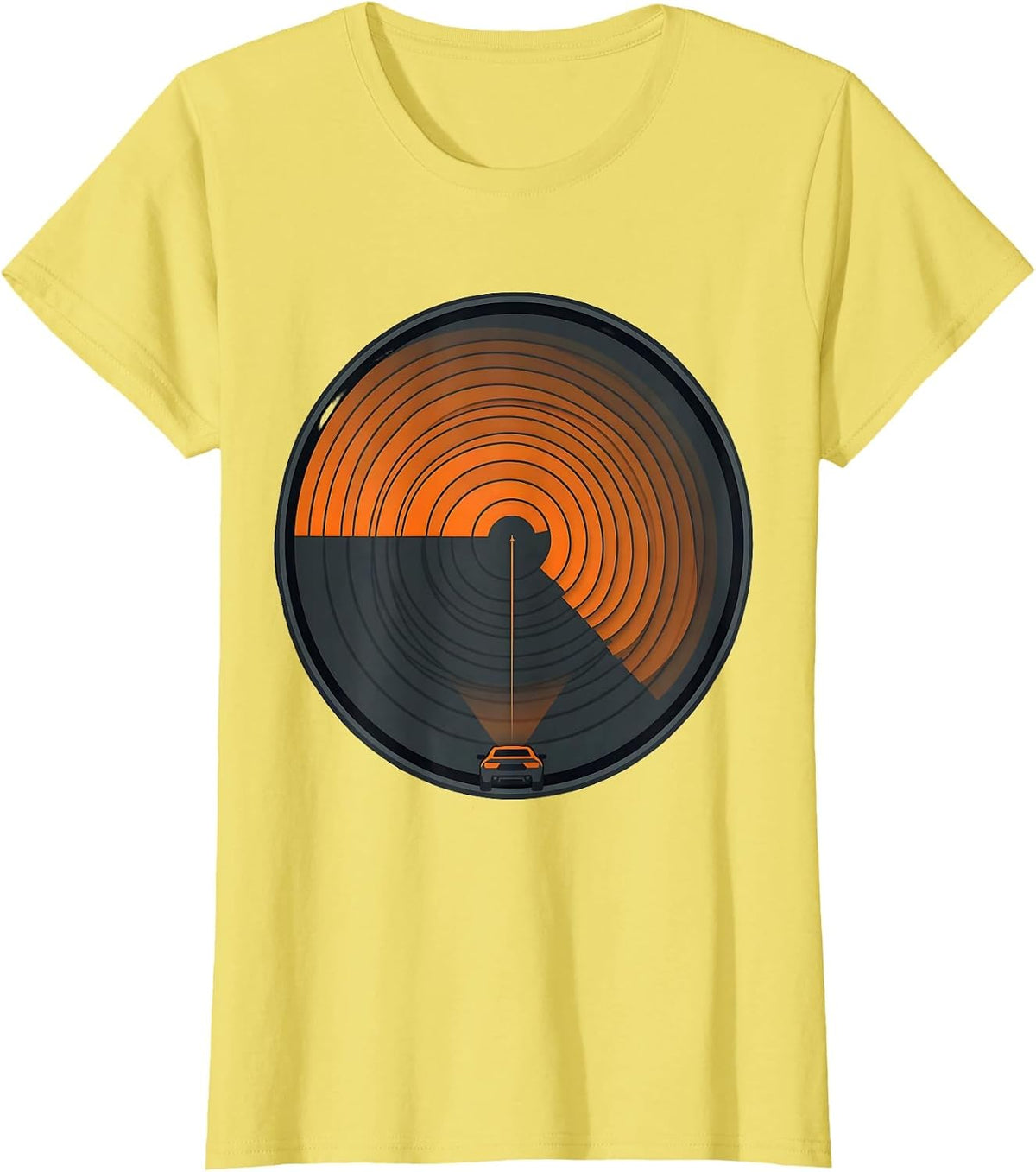 Women's Compact Radar Scope Minimalist Storm Chaser Meteorology T-Shirt - Lemon Yellow