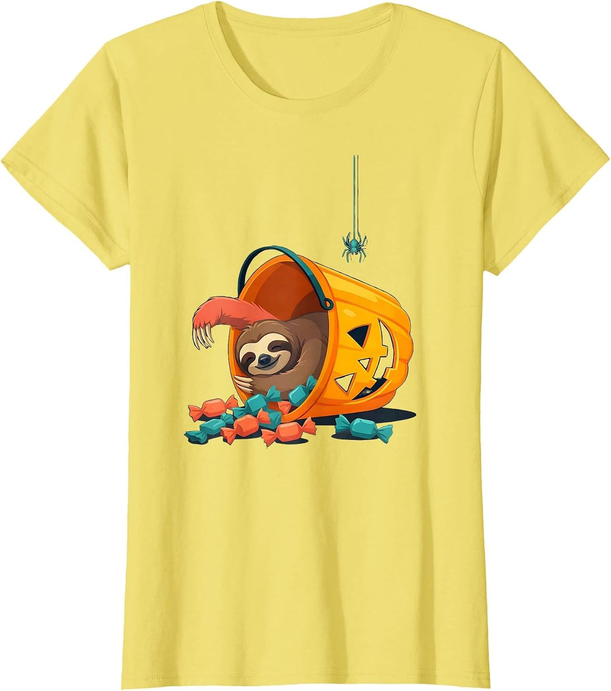 Women's Sloth Halloween Costume Funny Sloth Lover Novelty T-Shirt - Lemon Yellow