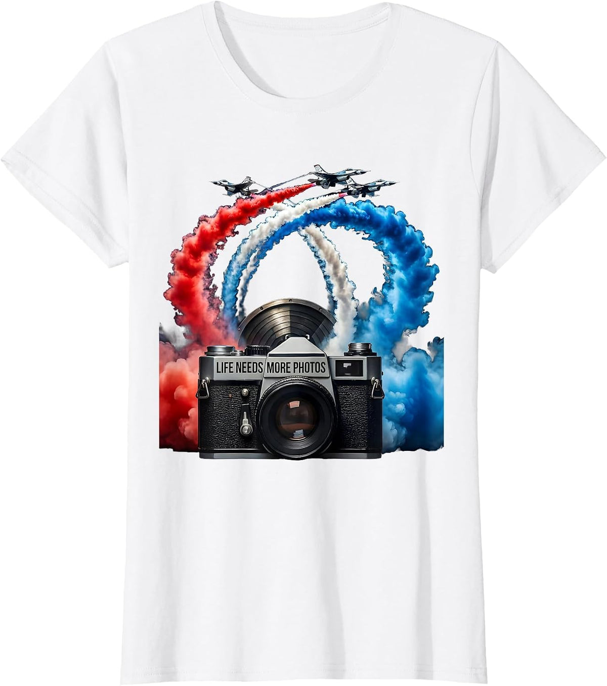Women's Life Needs More Photos Photography Lover Design T-Shirt - White