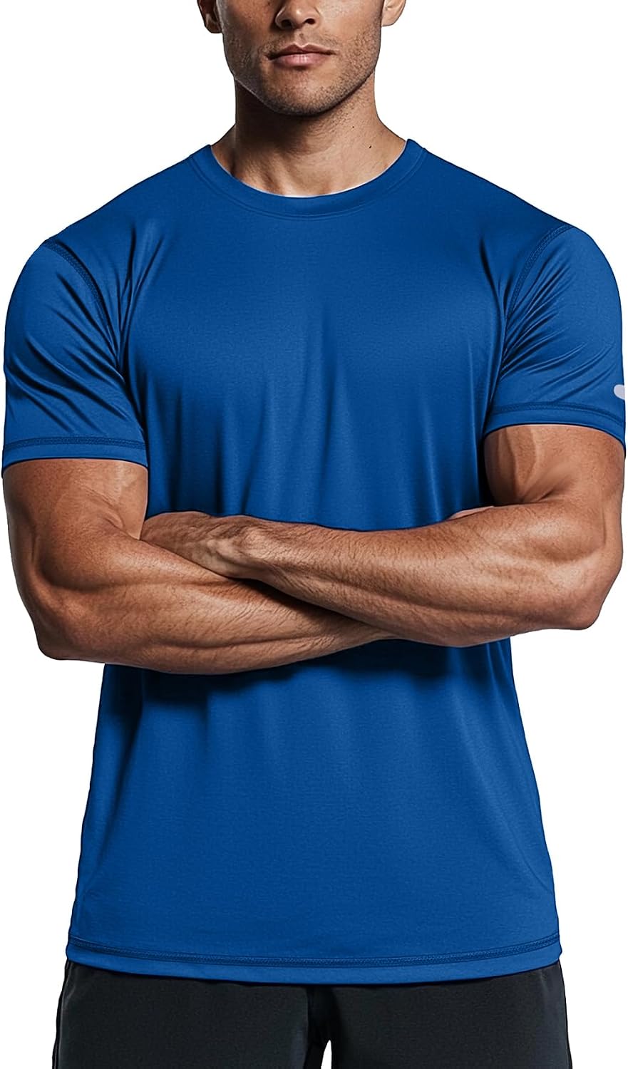 Zengjo Athletic Shirts for Men Short Sleeve Quick Dry Moisture Wicking Tee - Blue