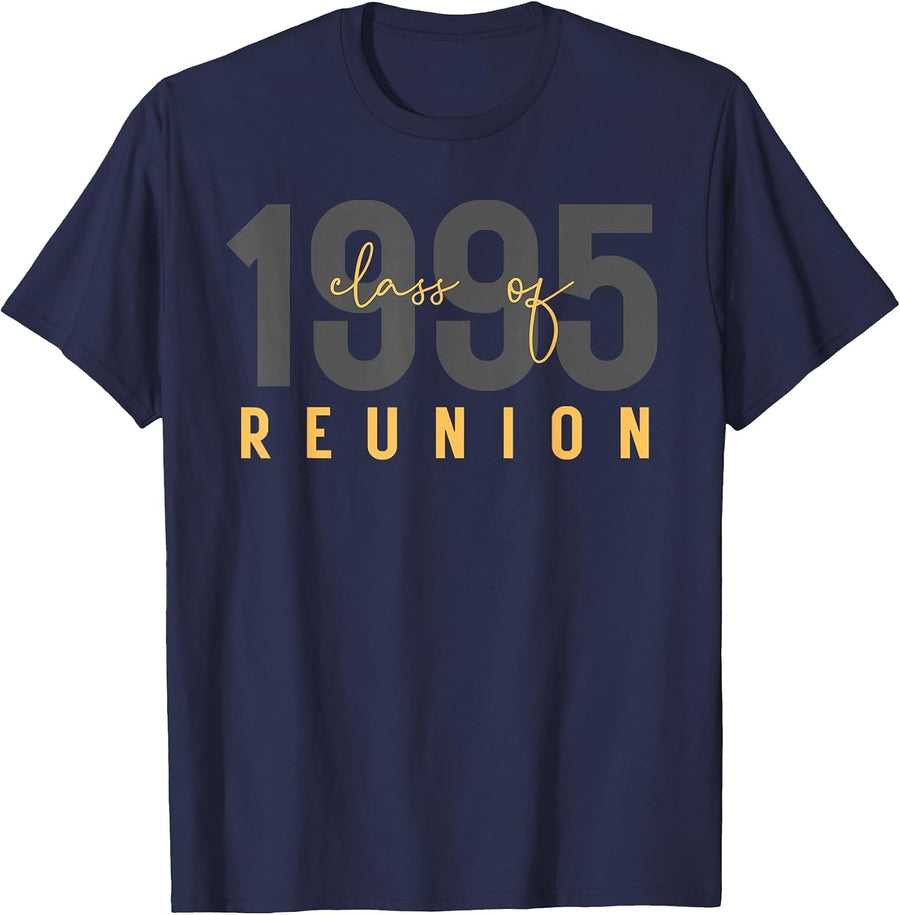 Classic Retro Vintage Class of 1995 Reunion 30th Graduation T-Shirt - Navy Blue