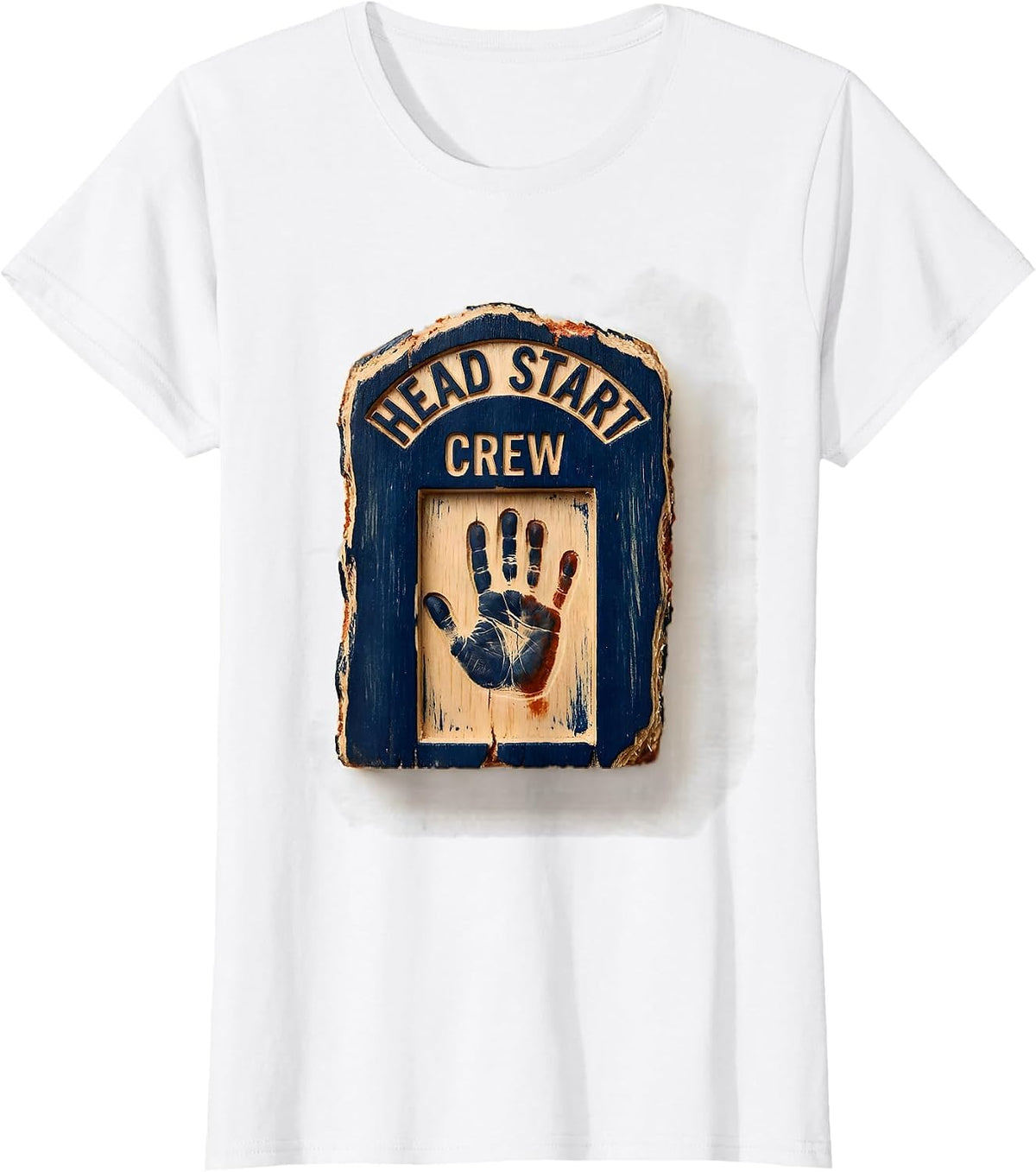 Head Start Crew Rubber Stamp Preschool Teacher Staff T-Shirt - White