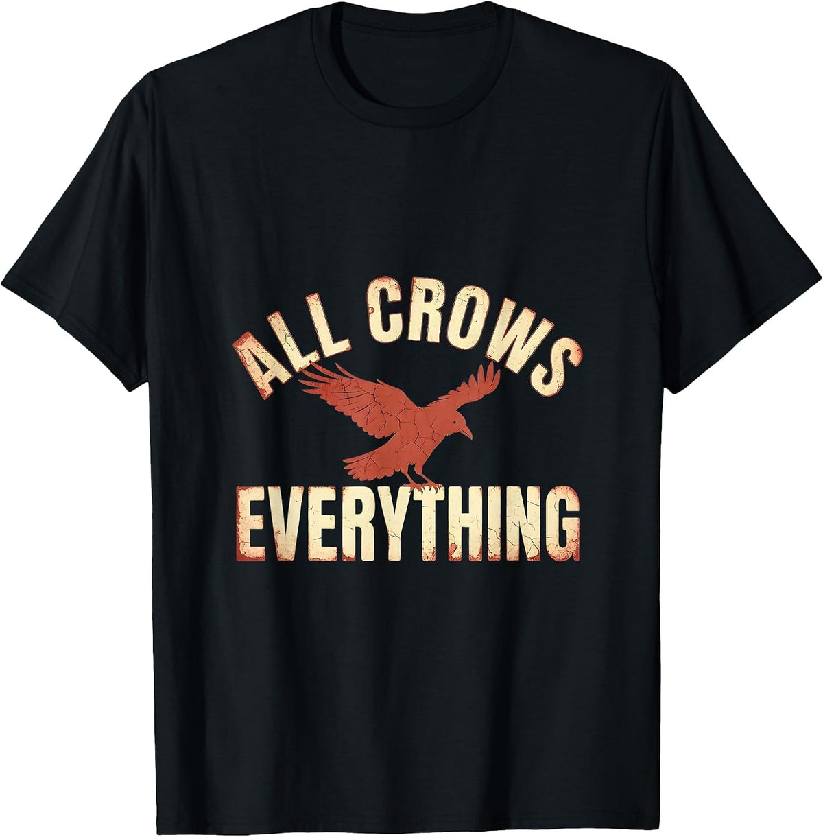 Men's All Crows Everything Crow Lover Graphic Design T-Shirt - Black