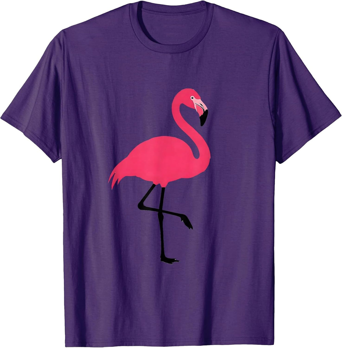 Minimal Flamingo Novelty Bird Lover Gift T-Shirt - Purple