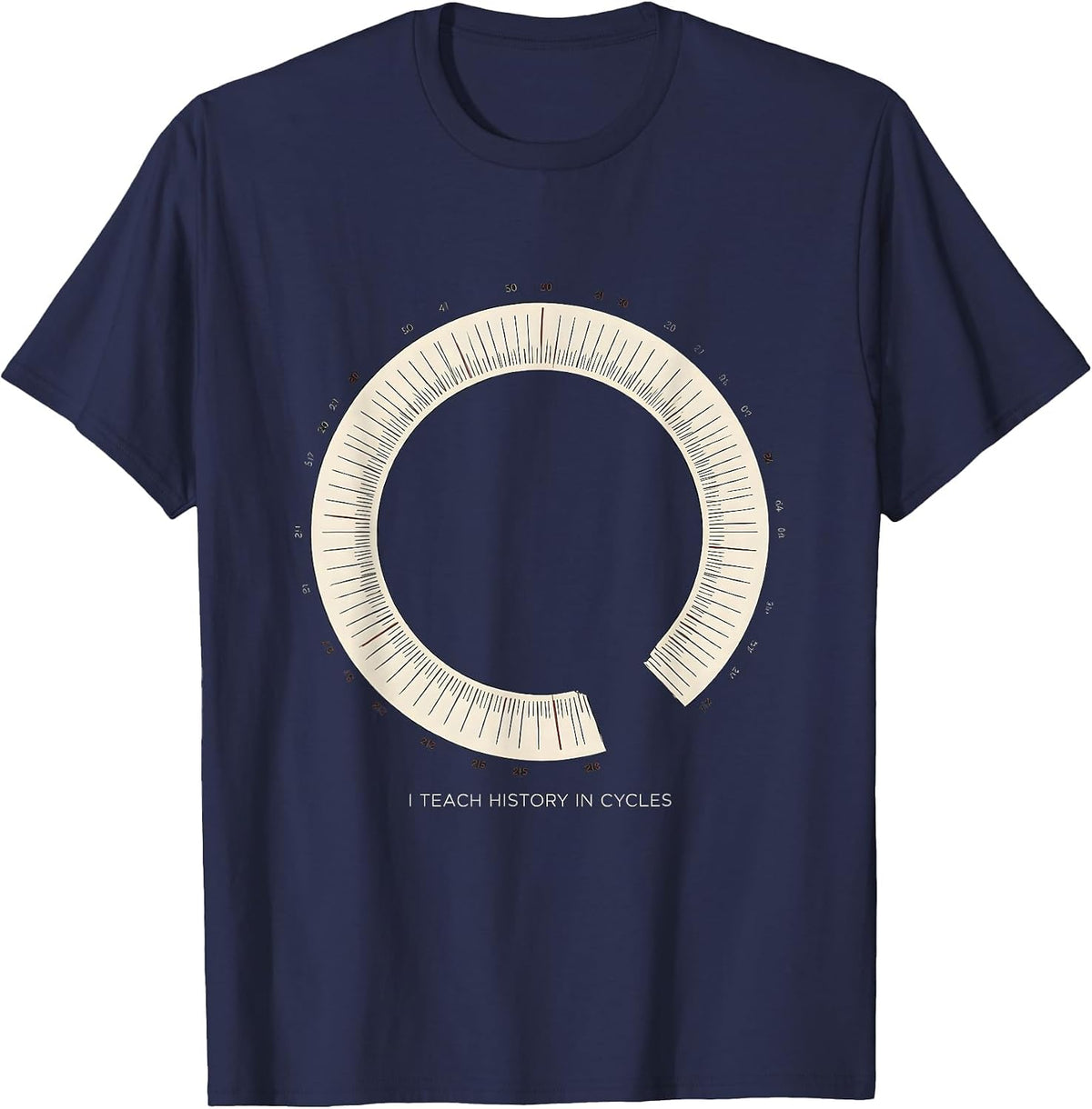 Men's I Teach History In Cycles Funny History Teacher Back T-Shirt - Navy Blue
