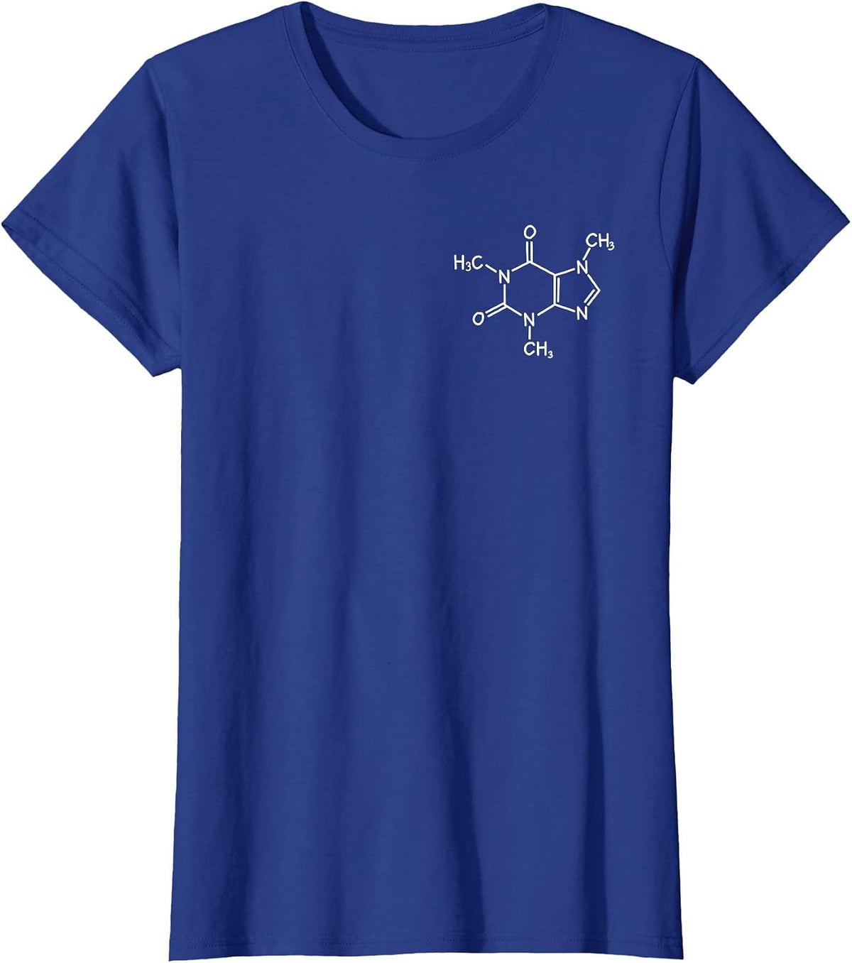 Caffeine Molecule Design for Coffee and Science Fans T-Shirt - Royal Blue