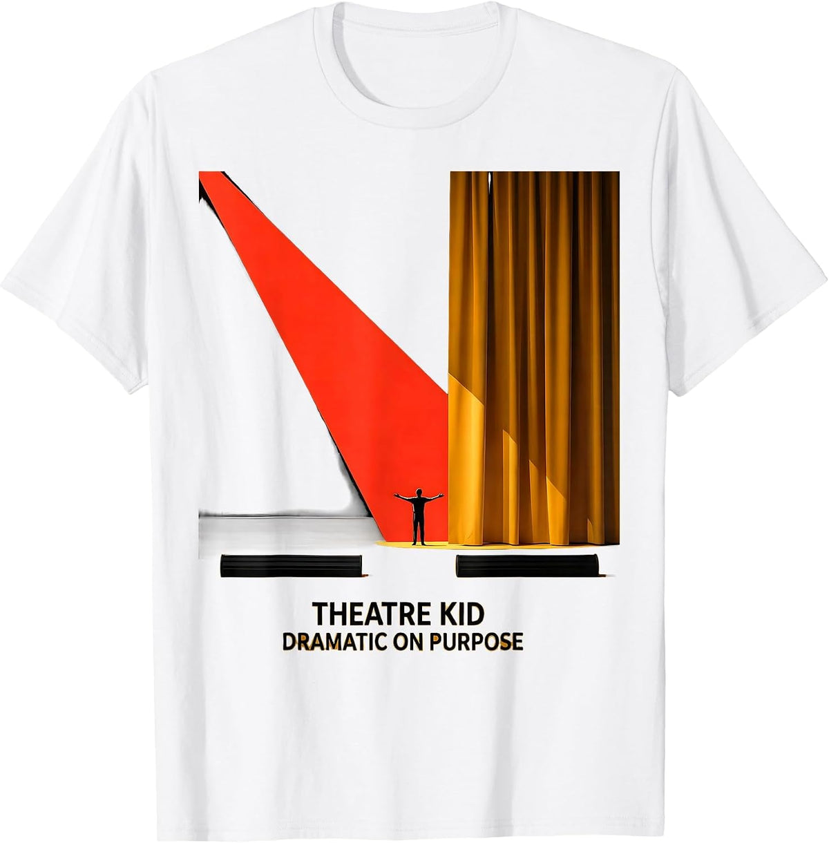 Men's Theatre Kid Dramatic On Purpose Constructivist Poster Stage T-Shirt - White
