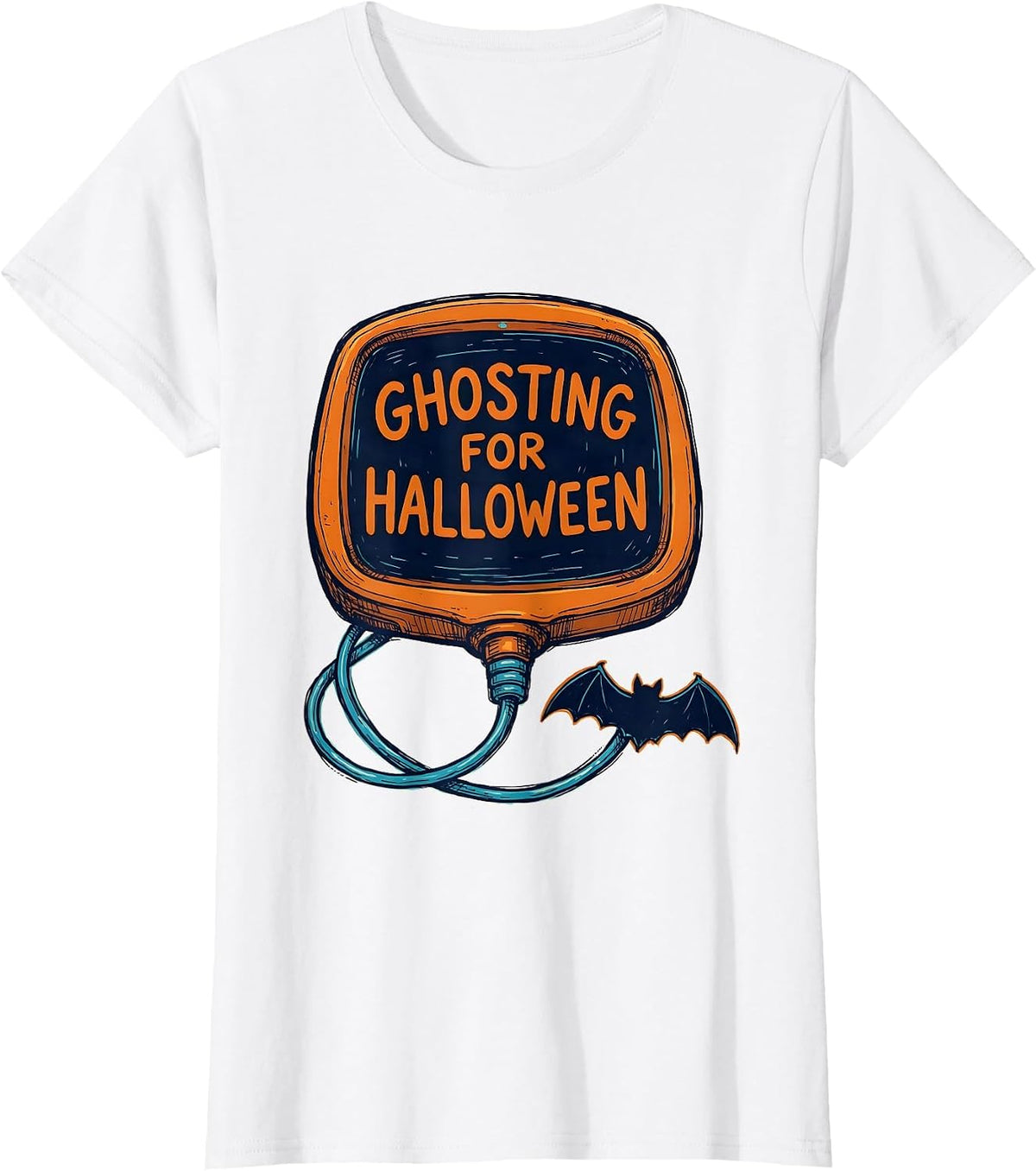 Women's Ghosting For Halloween Funny Sonographer Ultrasound Tech T-Shirt - White