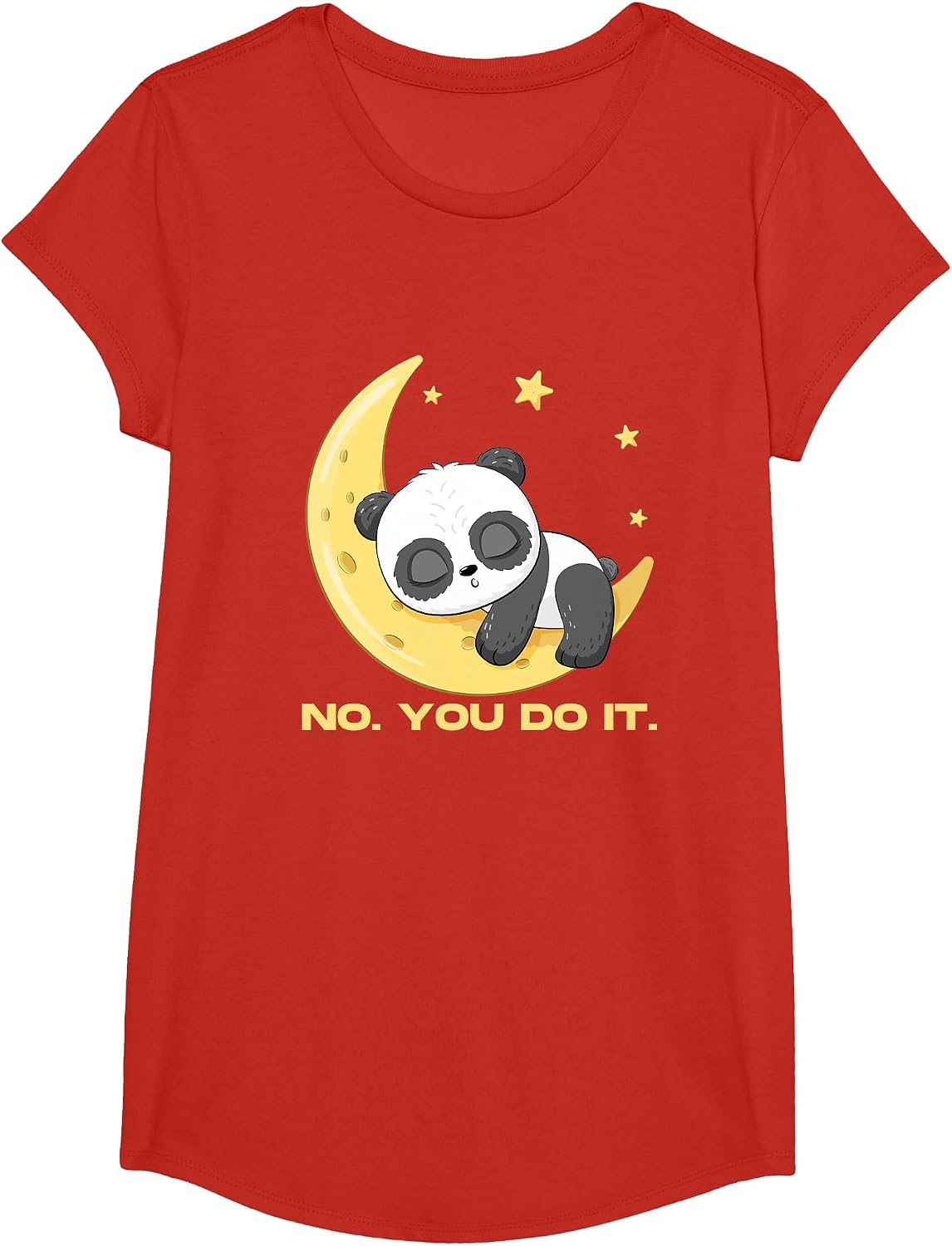 Sleep Panda No You Do It Good Night Cute Sleeping Animal T-Shirt - Girls Red