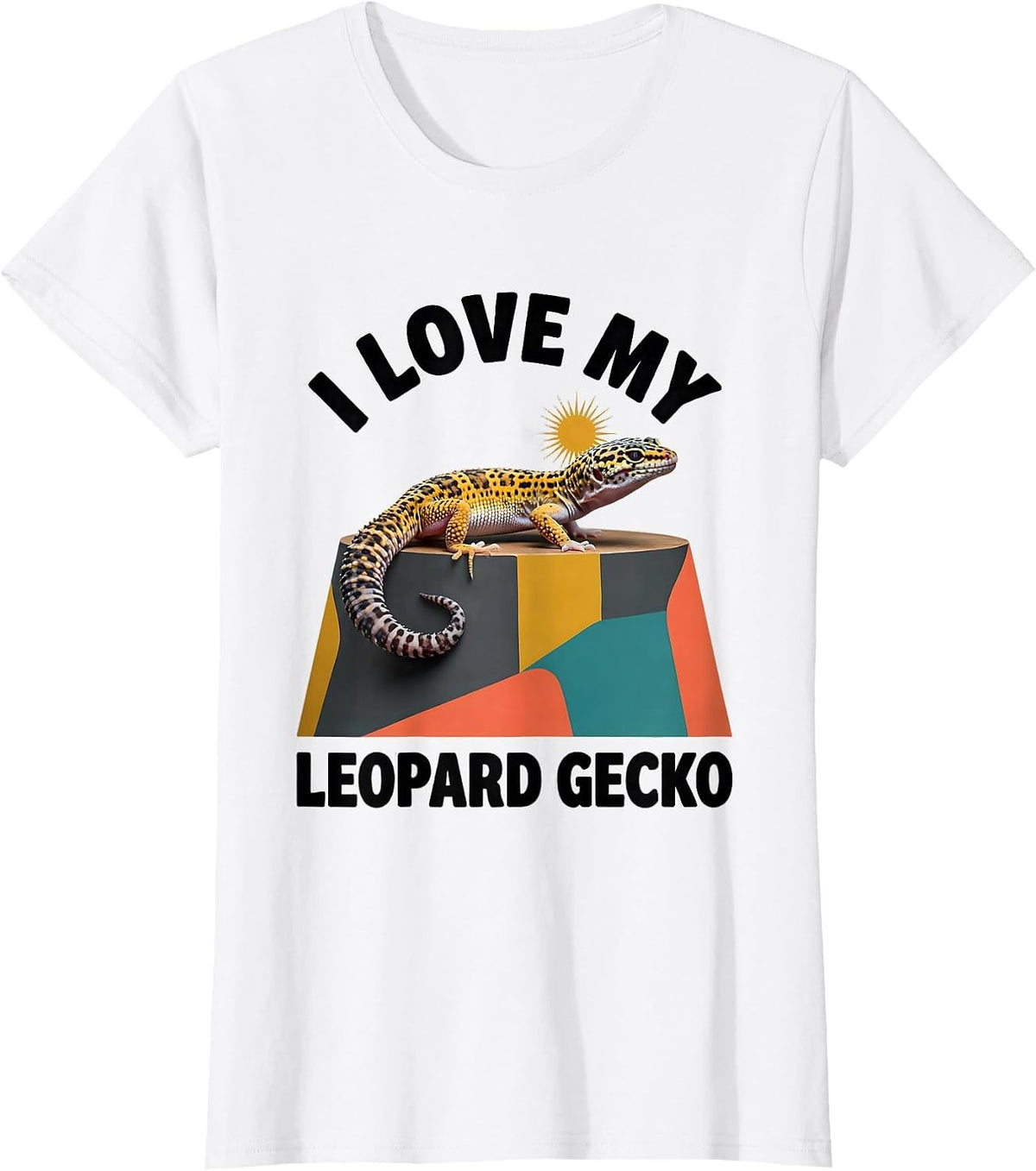 I Love My Leopard Gecko Midcentury Modern Reptile Lover Gift T-Shirt - White