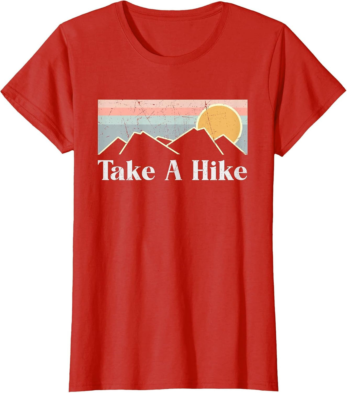 Vintage Camping Hiking Outdoor Mountain Take A Hike T-Shirt - Red