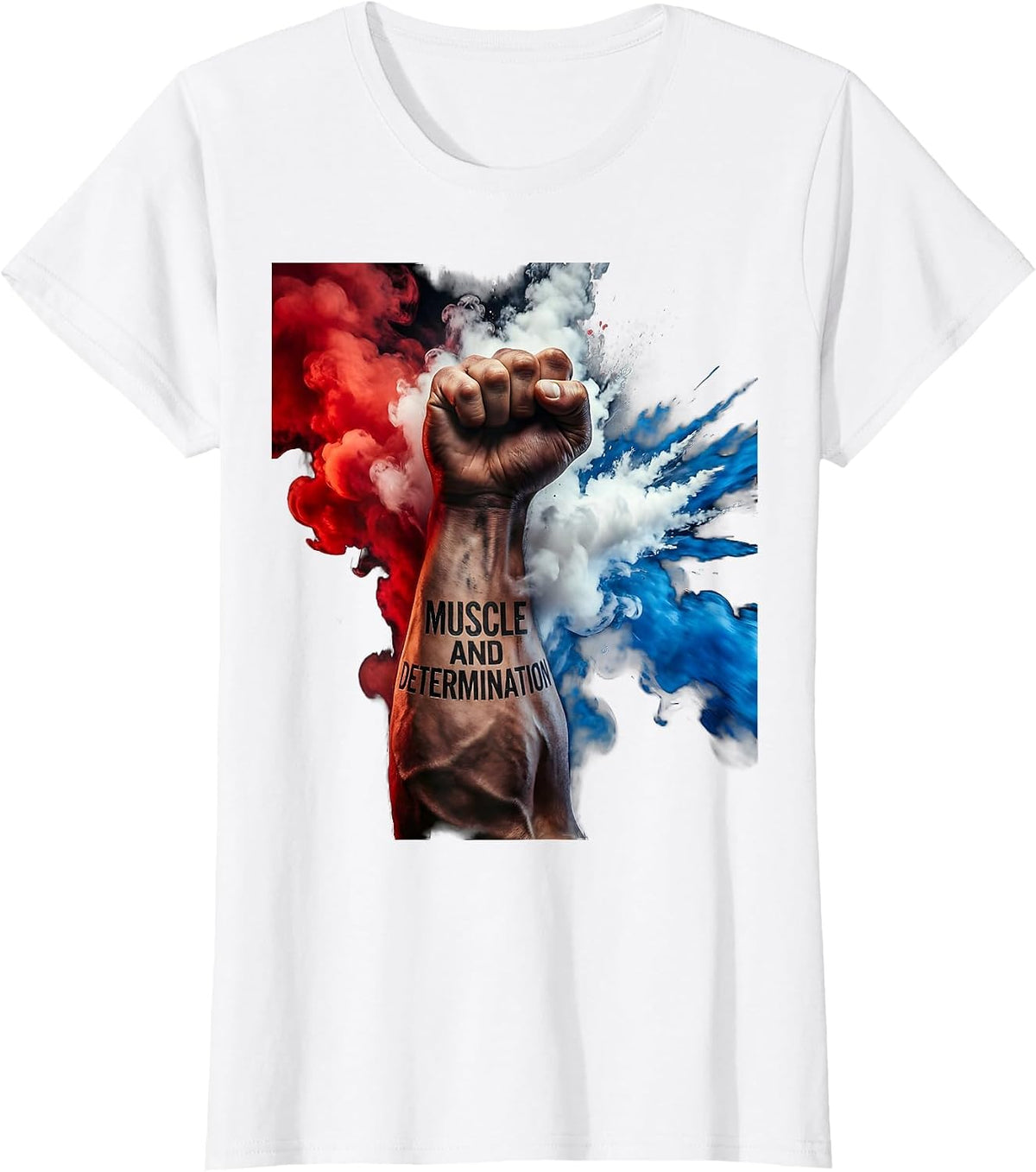 Rosie the Riveter Muscle and Determination Design T-Shirt - White