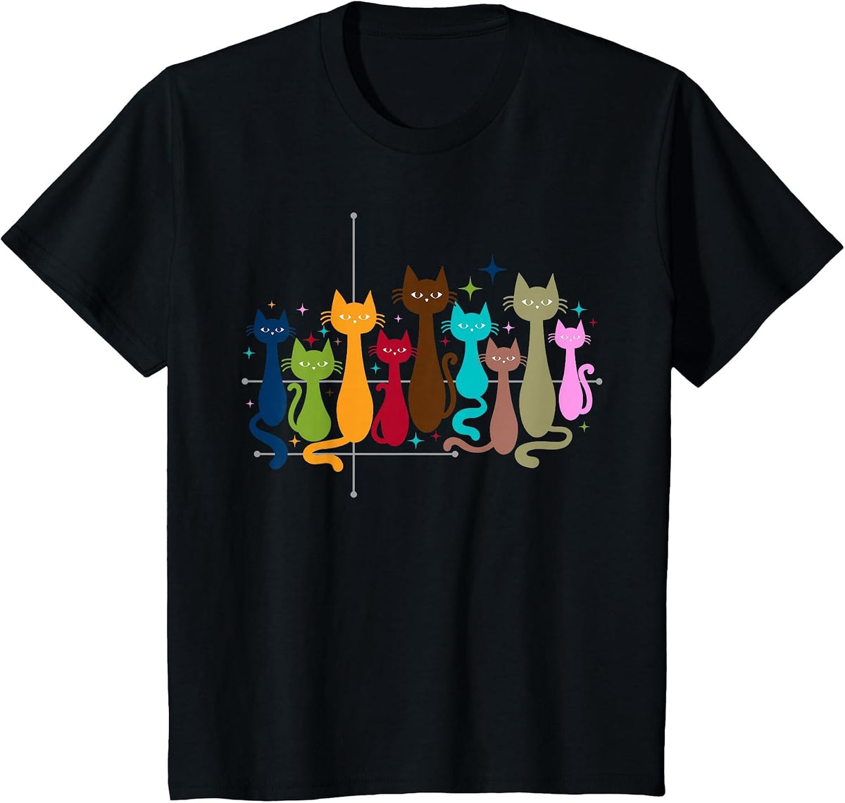 Classic Art Kitten Lover Vintage Artwork Cute Cat T-Shirt - Black