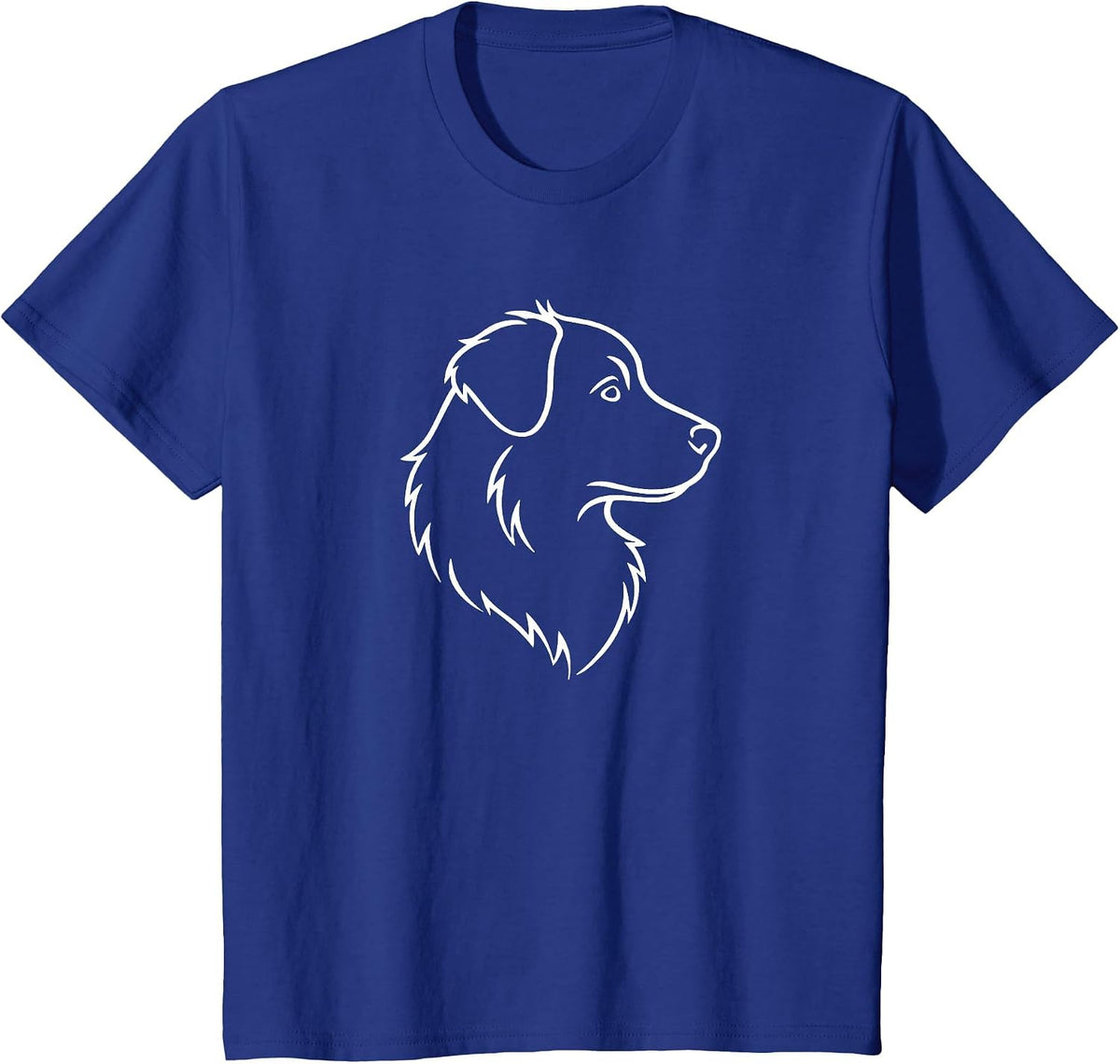 Minimalist Aussie Portrait Tee - Simple Dog Art T-Shirt - Royal Blue