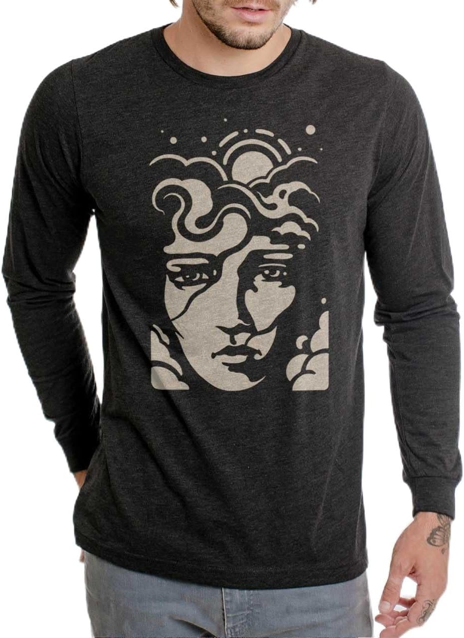 Curbside Clothing Men’s Graphic Long Sleeve T-Shirt – Artistic Designs, Shirt for Everyday Wear, Trendy Streetwear Style -