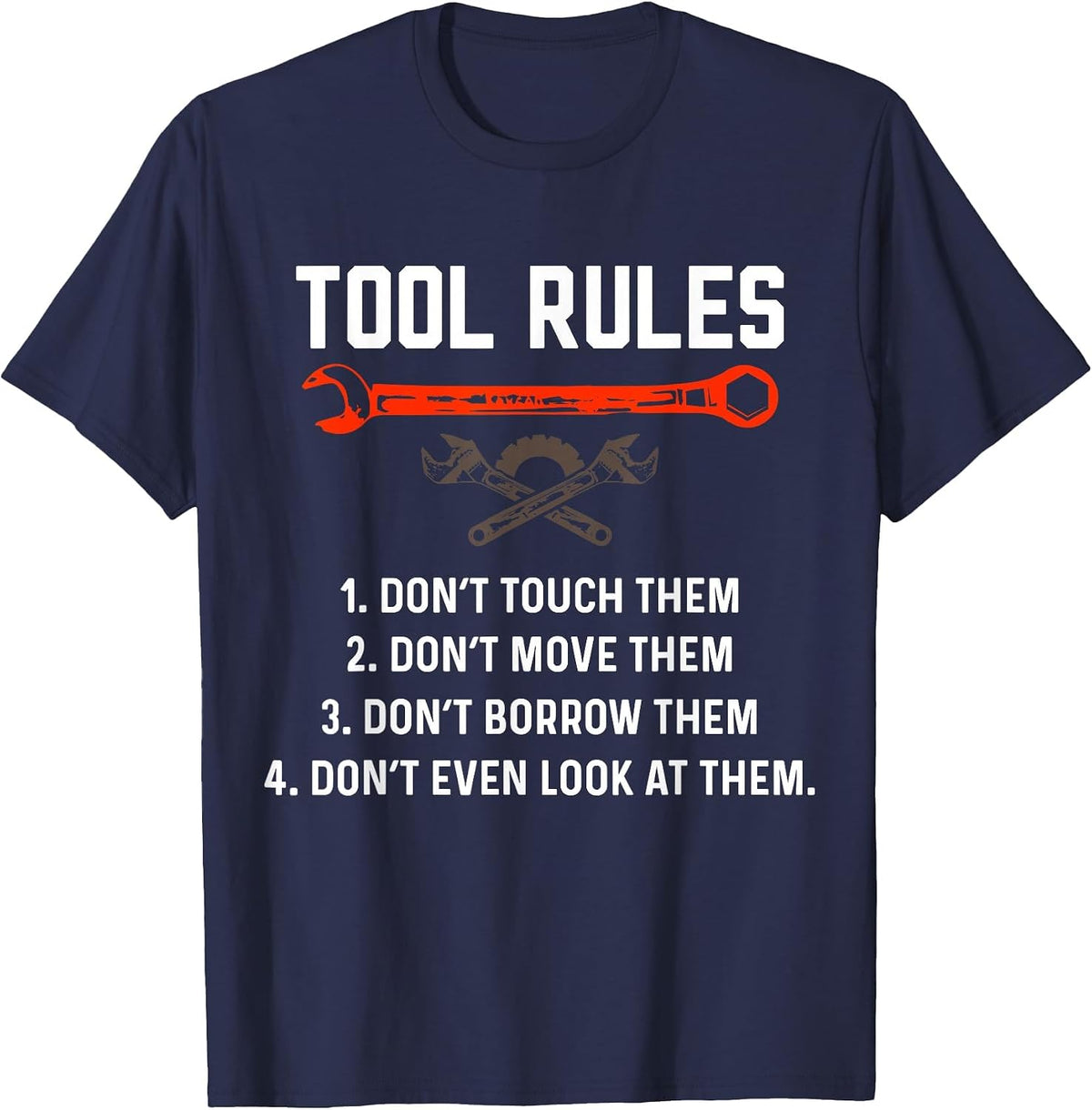 Funny Mechanic Tool Rules Auto Repair Car Mechanic Handyman T-Shirt - Navy Blue