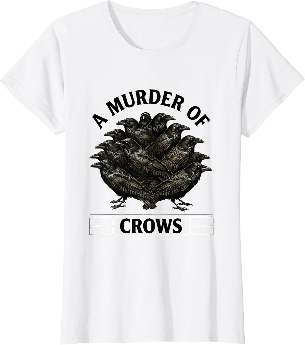 A Murder Of Crows Botanical Crow Humor Animal Meme T-Shirt - White