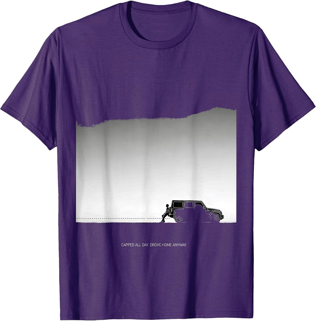 Men's Capped All Day Drove Home Anyway Funny Storm Chaser T-Shirt - Purple