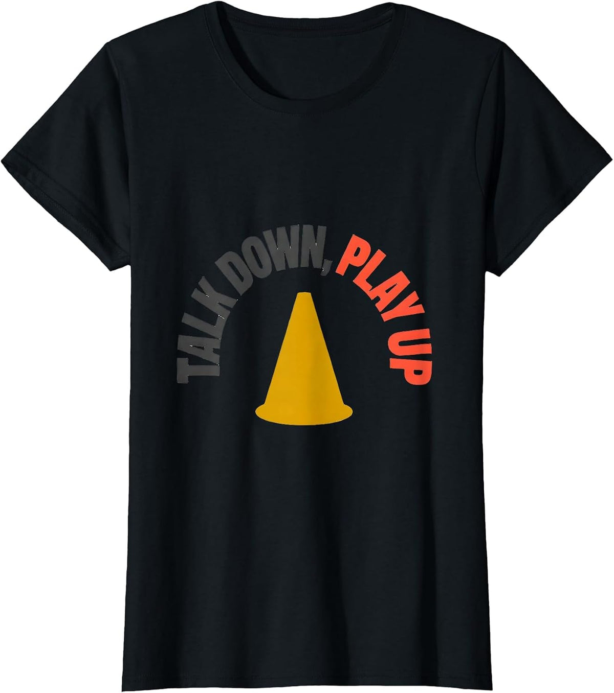 Women's Talk Down, Play Up PE Teacher Back To School Gym Class Pride T-Shirt - Black