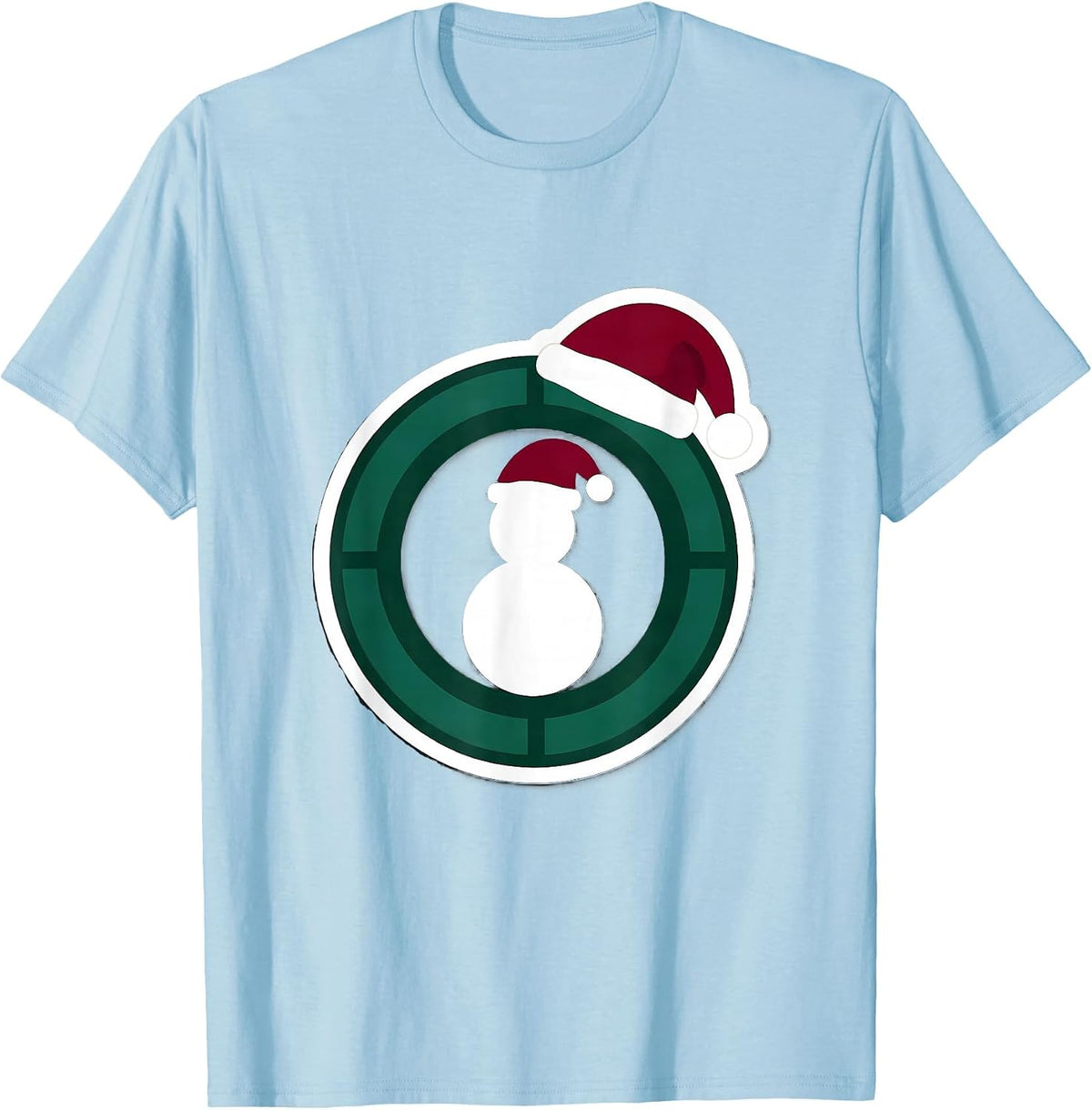Men's MRI Bore Ring Snowman Radiology Tech Christmas Sticker T-Shirt - Baby Blue
